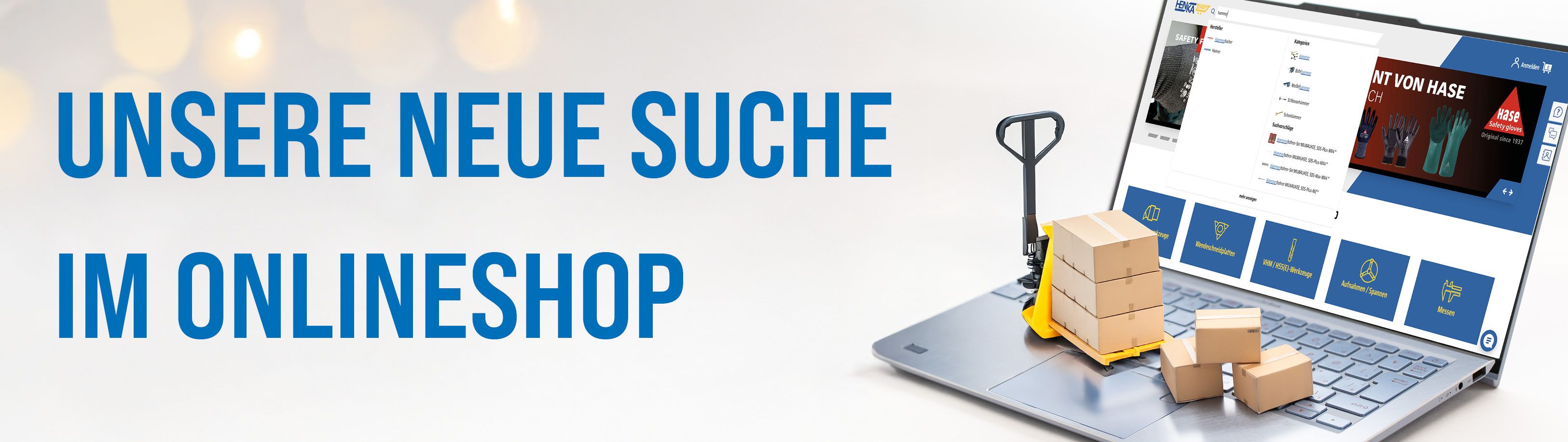 Header - Aktuelles - Relaunch Onlineshop - neue Suche - HENKA