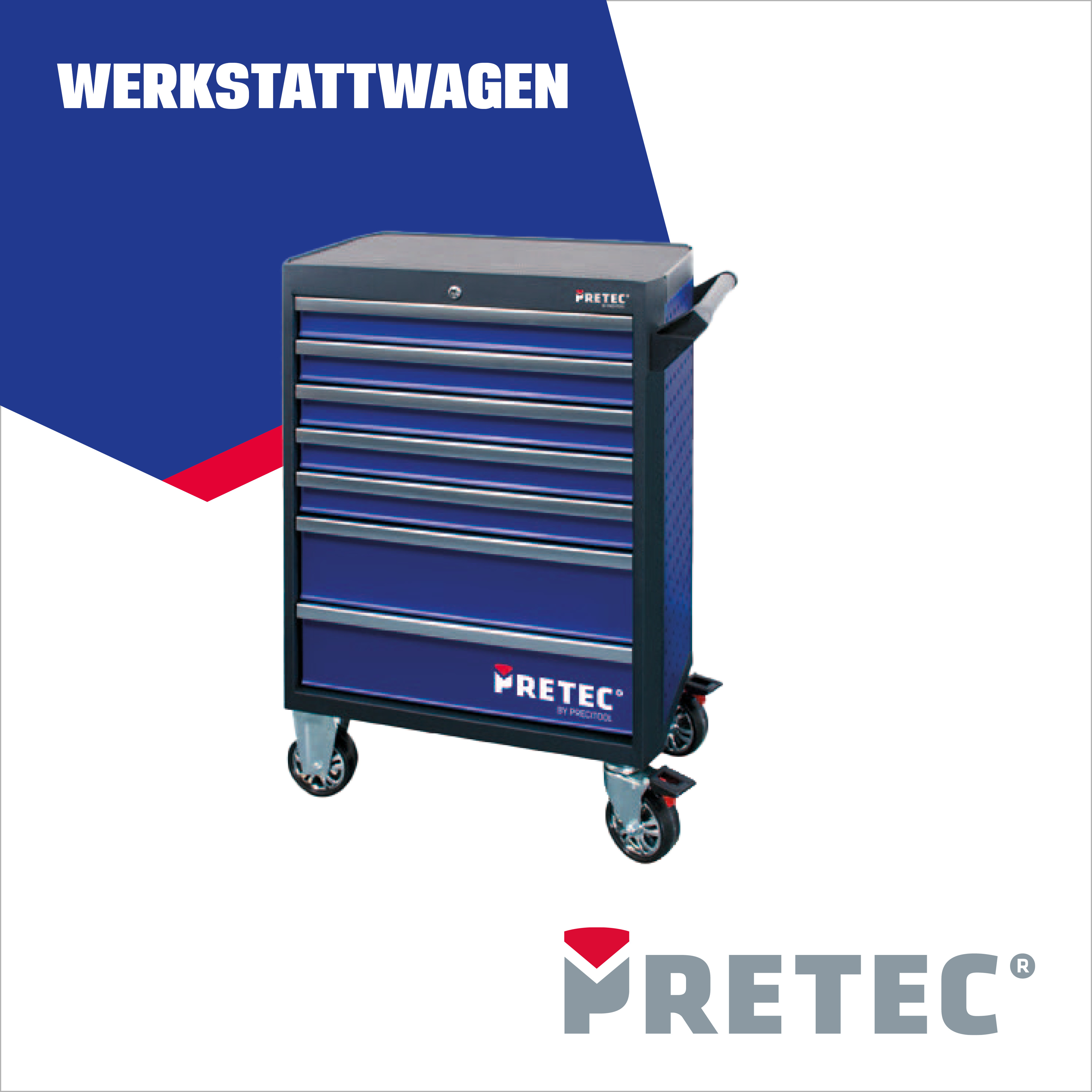 Werkstattwagen PRETEC, inklusive Bestückung 1 (67-teilig)