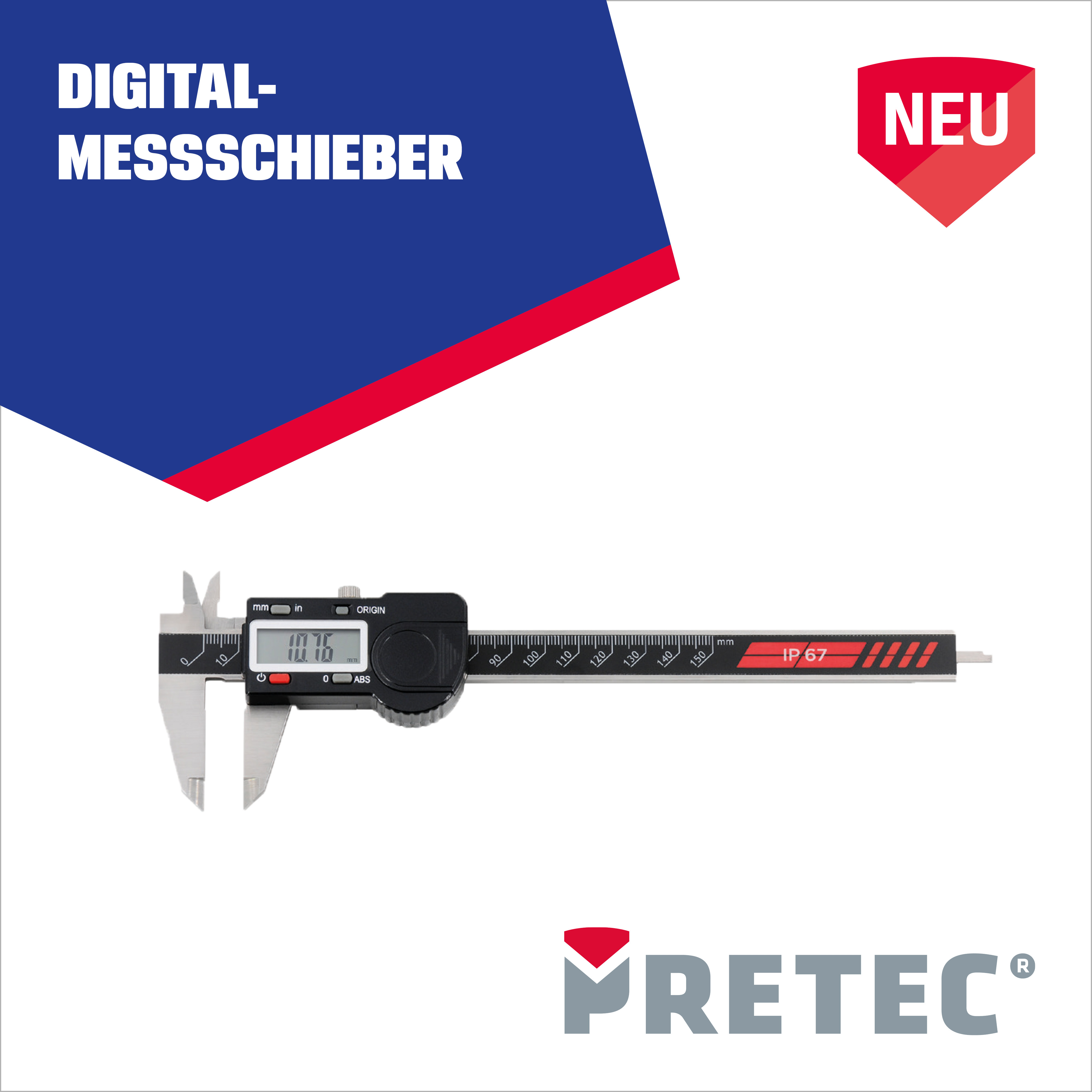 Aktuelles - Katalog PRECITOOL Werkzeuge 2026 | 27 - Messtechnik - Digitalmessschieber - PRETEC - 301704