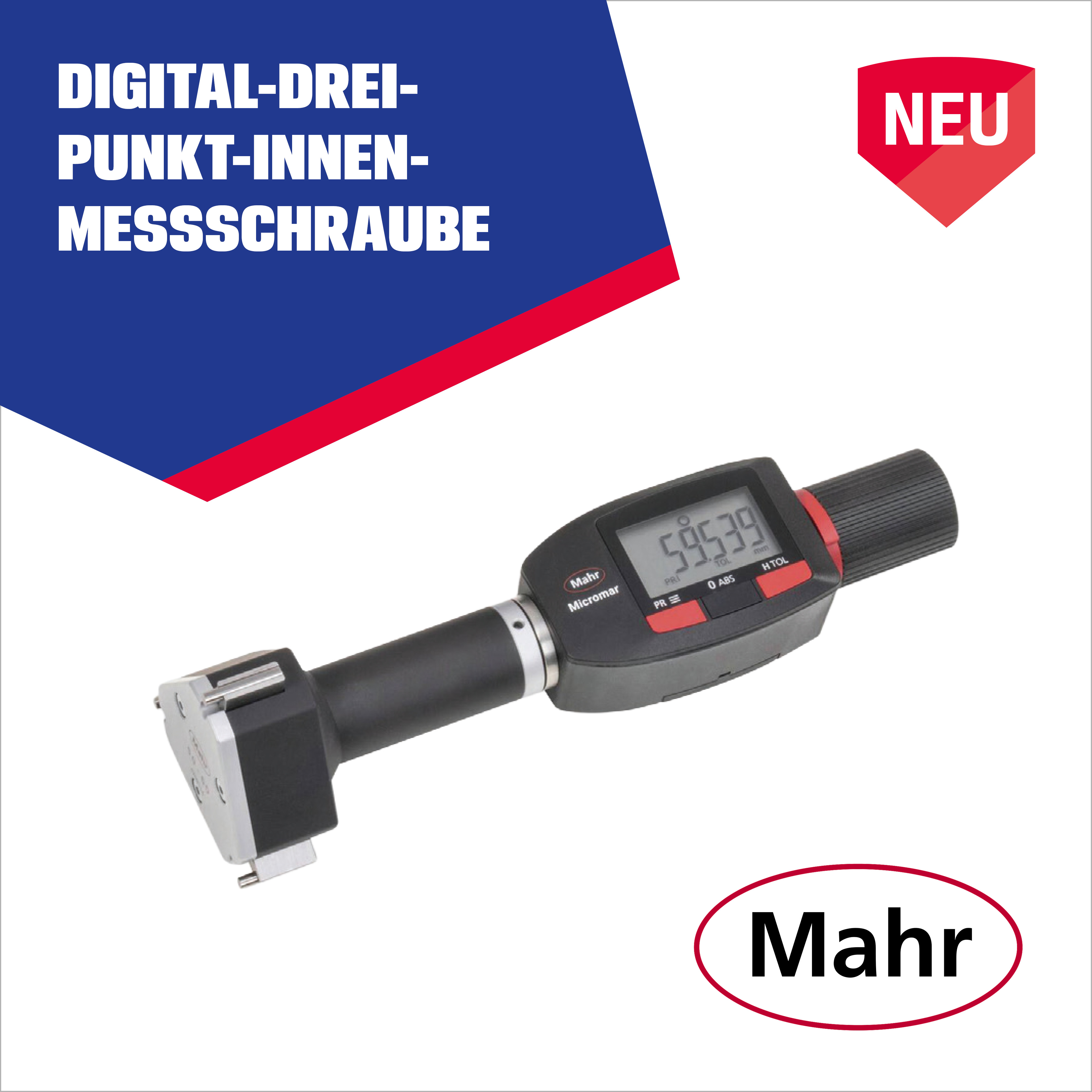 Aktuelles - Katalog PRECITOOL Werkzeuge 2026 | 27 - Messtechnik - Digital-Dreipunkt-Innenmessschraube - MAHR - 311220